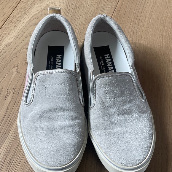Golden Goose Shoes - Golden Goose Light Gray Suede Slip-On Sneakers